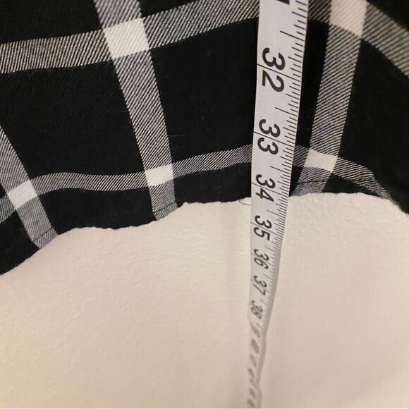 Old Navy woman’s black white Plaid Flannel tunic button pullover shirt dress S - Picture 9 of 10